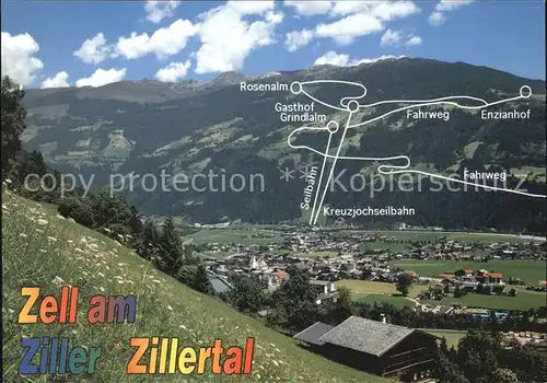 Zell Ziller Tirol mit Skigebiet Kat. Zell am Ziller