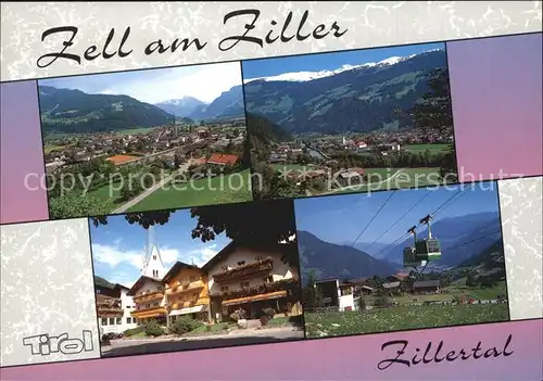 Zell Ziller Tirol Fliegeraufnahmen Seilbahn Dorfpartie Kat. Zell am Ziller