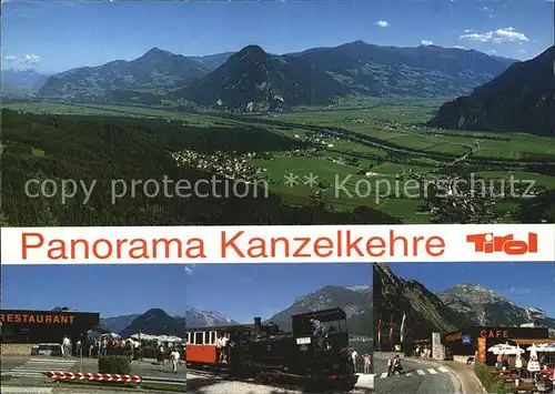 Kanzelkehre Tirol Fliegeraufnahme mit Aschenseebahn und Restaurant Wiesing Kat. Wiesing Schwaz