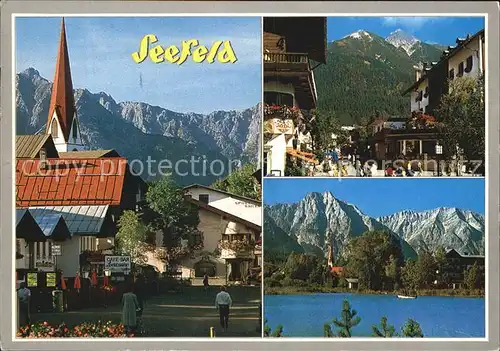 Seefeld Tirol Ortszentrum Bahnhofstrasse mit Reitherspitze Wildsee Kat. Seefeld in Tirol