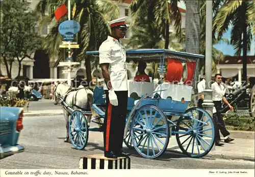 Nassau Bahamas Police Constable on traffic duty
