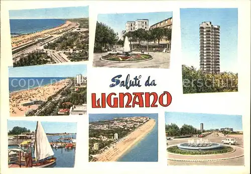 Lignano Teilansichten Strandpartien Hochhaus Kat. Lignano