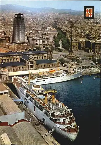 Barcelona Cataluna Puerta de la Paz Hafen Passagierschiff Kat. Barcelona
