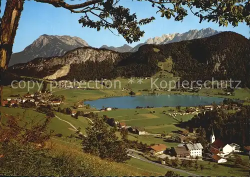 Thiersee Panorama Blick auf Zahmen und Wilden Kaiser Kaisergebirge Kat. Thiersee