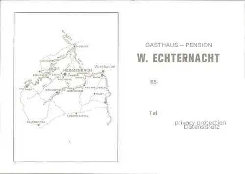 Heinzenbach Gasthaus Pension Echternacht Kat. Heinzenbach