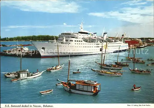 Nassau Bahamas SS Sunward docked in the port Passagierschiff