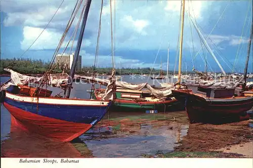 Nassau Bahamas Bahamian sloops dry docked in the native way