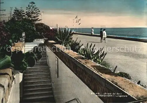 Bordighera Lungomare Strandpromenade Riviera dei Fiori Kat. Bordighera