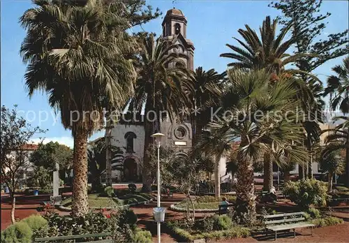 Puerto de la Cruz Plaza Pena de Francia y la iglesia Palmen Kirche Kat. Puerto de la Cruz Tenerife