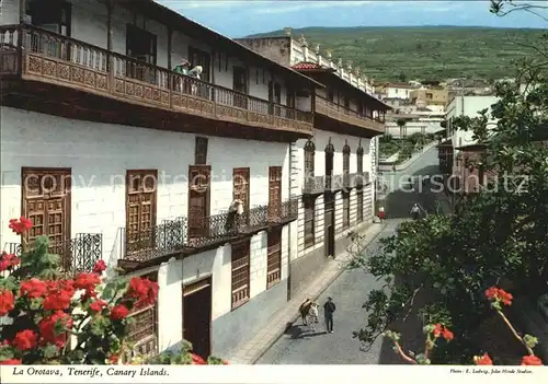 La Orotava Herrschaftliche Haeuser Los Balcones San Francisco Strasse Kat. Islas Canarias Spanien