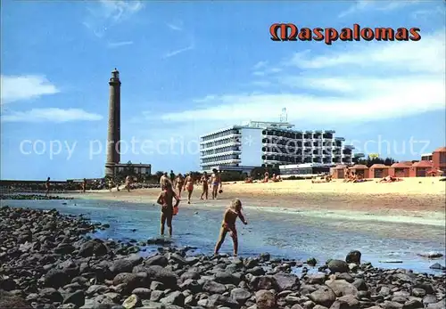 Maspalomas Playa Strand Leuchtturm Hotel Kat. Gran Canaria Spanien