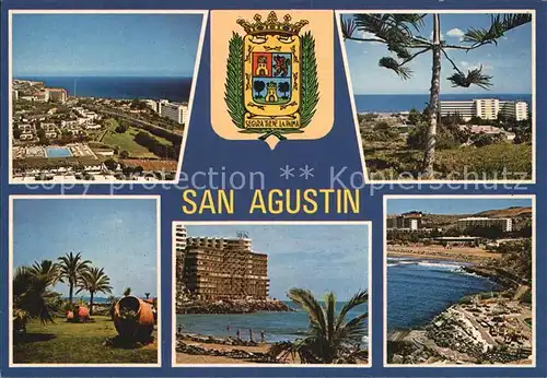 San Agustin Gran Canaria Panorama Hotelanlagen Strand Promenade Kat. San Bartolome de Tirajana