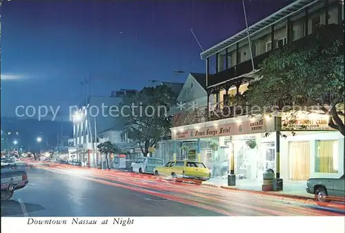 Nassau Bahamas Night view of downtown