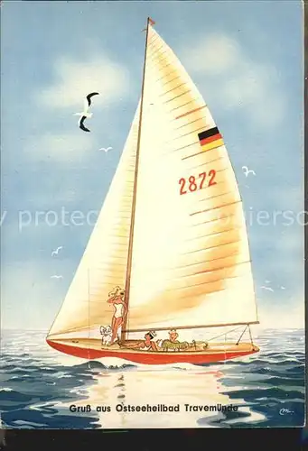 Travemuende Ostseebad Segelboot Kat. Luebeck