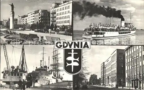 Gdynia Pommern Hafen Parkanlagen Faehrschiff Stadtansicht Kat. Gdynia