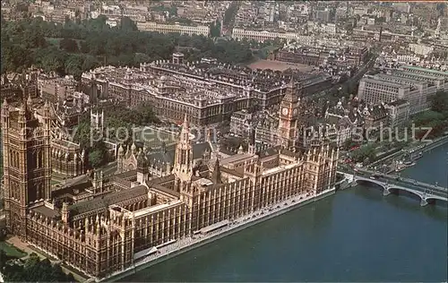 London Luftbild House of Parliament Big Ben Westminster Abbey Whitehall Kat. City of London