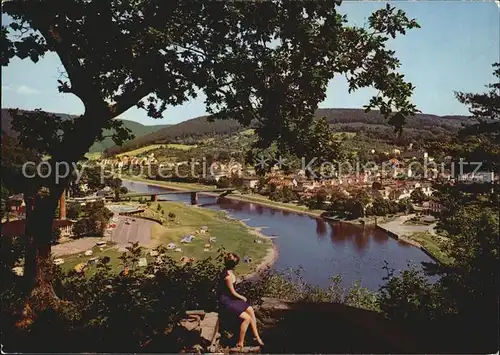 Karlshafen Bad Blick von der Dreichmannsgrotte Kat. Bad Karlshafen