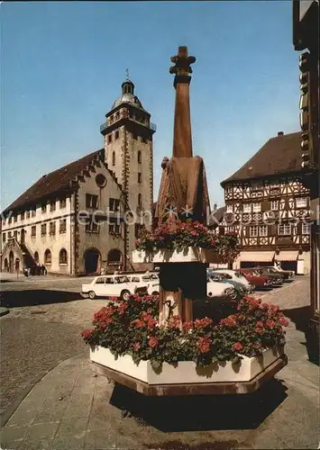 Mosbach Baden Rathaus Fachwerkhaeuser Kat. Mosbach