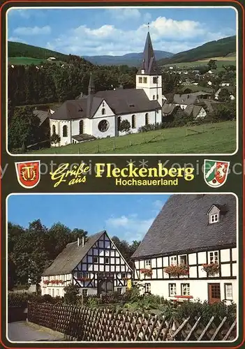 Fleckenberg Kirche Fachwerkhaeuser Kat. Schmallenberg