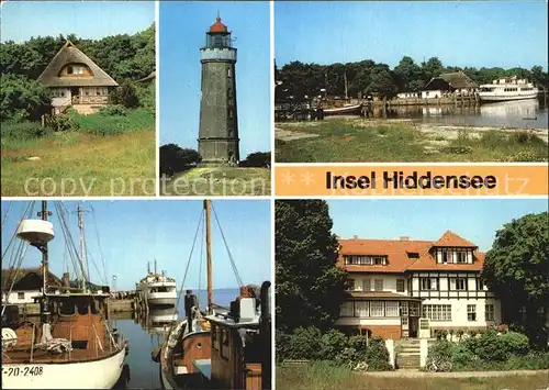 Insel Hiddensee Kloster Fischerhaus Leuchtturm Hafen HO Gaststaette Dornbusch Kat. Insel Hiddensee