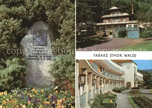 Tabarz Theodor Neubauer Gedenkstein Kurpark Schweizerhaus Kat. Tabarz Thueringer Wald