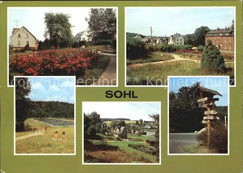 Sohl Bad Elster Parkanlage Freibad Schwarzenbrunn Wegweiser Kat. Bad Elster