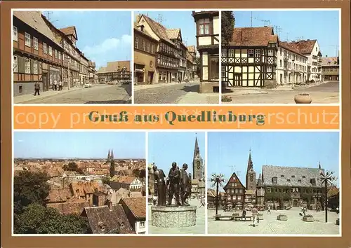 Quedlinburg Poelkestrasse Marktstrasse Carl Ritter Strasse Markt Kat. Quedlinburg