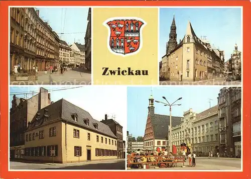 Zwickau Sachsen aeussere Plauensche Strasse Schiffchen Robert Schumann Haus Rathaus Kat. Zwickau