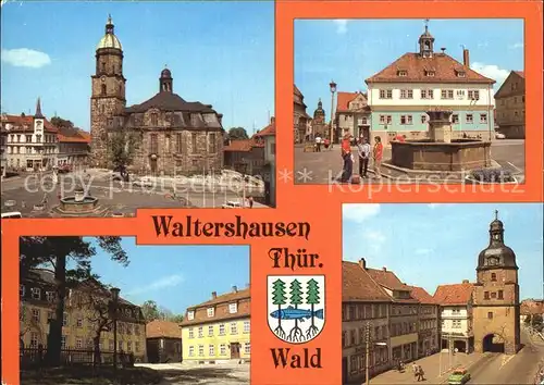 Waltershausen Gotha Stadtkirche Rathaus Markt Salzmannschule Nikolaustor Kat. Waltershausen