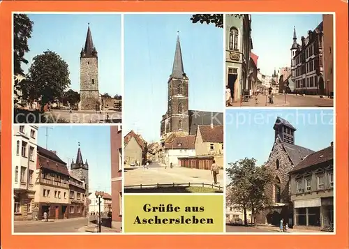 Aschersleben Johannesturm Stephaniekirche Tie Markt Kat. Aschersleben