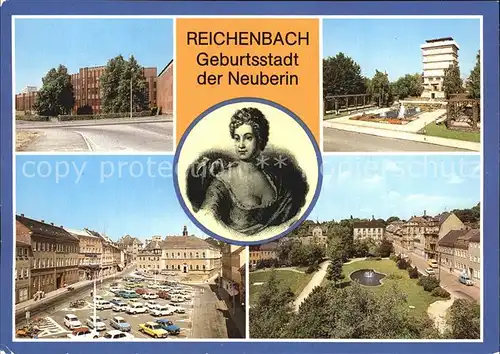 Reichenbach Vogtland Geburtsstadt Neuberin Wasserturm Markt Kat. Reichenbach