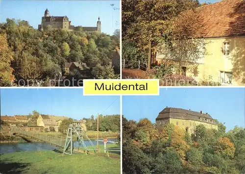 Rochsburg Thierbach Haengebruecke Gaststaette Hoellmuehle Wolkenburg Kat. Lunzenau