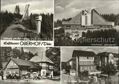 Oberhof Thueringen Schanze am Rennsteig Interhotel Panorama FDGB Heim  Kat. Oberhof Thueringen