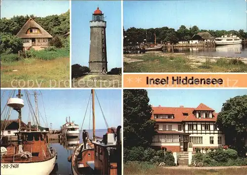 Insel Hiddensee Kloster Fischerhaus Leuchtturm Hafen HO Gaststaette Kat. Insel Hiddensee