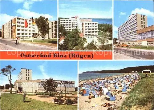 Binz Ruegen FDGB Erholungsheim Rugard Stubbenkammer Arkona Strand Kat. Binz