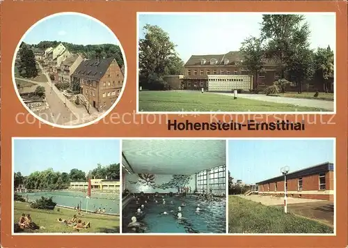 Hohenstein Ernstthal Altmarkt Kreiskrankenhaus Stadtbad Schwimmhalle  Kat. Hohenstein Ernstthal