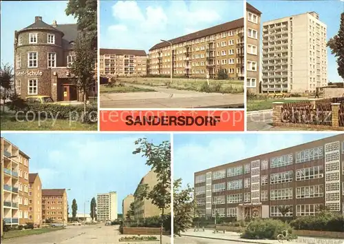 Sandersdorf Sachsen Anhalt August Bebel Schule Ring der Chemiearbeiter Hochhaus  Kat. Sandersdorf Sachsen Anhalt