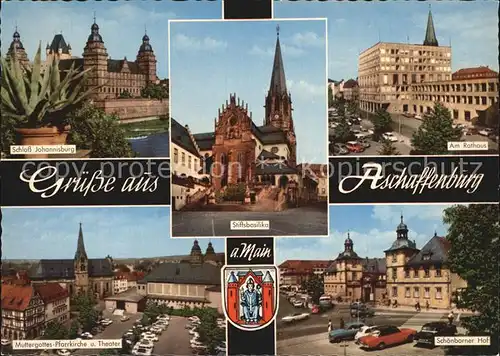 Aschaffenburg Main Schloss Johannisburg Rathaus Muttergottes Pfarrkirche Theater Kat. Aschaffenburg