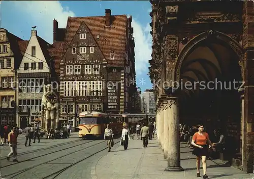 Bremen Markt Rathausarkaden Roland Kat. Bremen