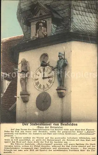 Benfeld  Bas Rhin Der Stubenhansel von Benfelden Turm des Gemeindehauses Kat. Benfeld