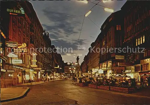 Wien Graben Pestsaeule Abendstimmung Kat. Wien