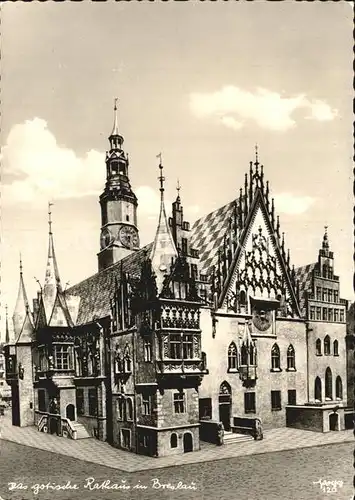Breslau Niederschlesien Gotisches Rathaus Kat. Wroclaw