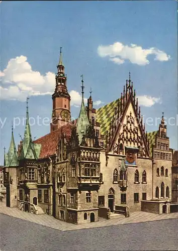 Breslau Niederschlesien Gotisches Rathaus Kat. Wroclaw