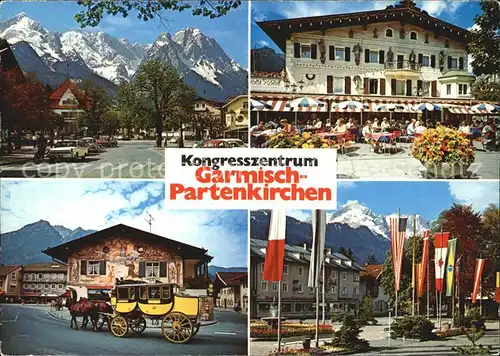 Garmisch Partenkirchen Kongresszentrum Marienplatz Postkutsche Richard Strauss Platz Kat. Garmisch Partenkirchen
