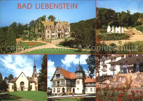 Bad Liebenstein Schloss Altenstein Rosengarten Evangelische Kirche Postamt Kat. Bad Liebenstein