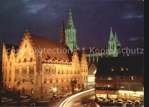 Ulm Donau Rathaus Nacht Kat. Ulm