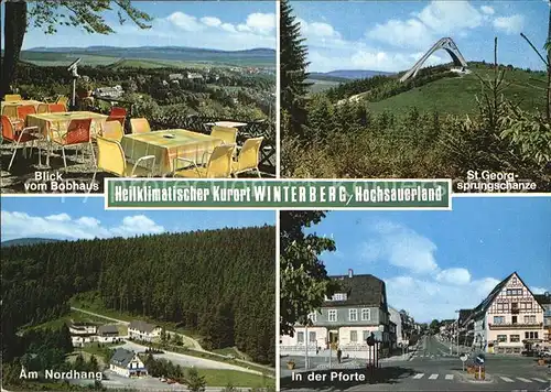 Winterberg Hochsauerland Blick vom Bobhaus Sankt Georgsprungschanze Nordhang Pforte Kat. Winterberg