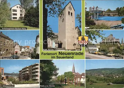 Neuenrade Erholungsheim Borbet Hoehe Altenzentrum Freibad Kirchen  Kat. Neuenrade