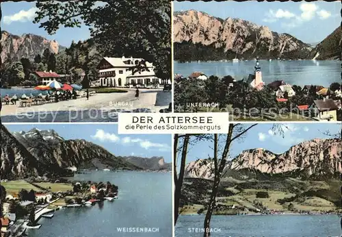 Attersee Burgau Unterach Weissenbach Steinbach Kat. Attersee