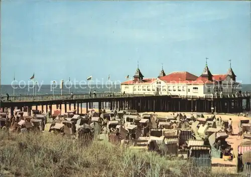 Ahlbeck Ostseebad Strand Seebruecke Kat. Heringsdorf Insel Usedom